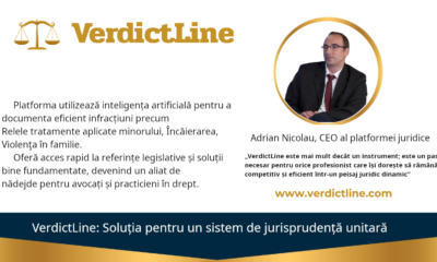 Adrian Nicolau, CEO al platformei juridice VerdictLine.com, prezintă soluții inovatoare pentru documentarea infracțiunilor precum Relele tratamente aplicate minorului, Încăierarea, și Violenţa în familie cu ajutorul inteligenței artificiale. VerdictLine.com oferă avocaților și practicienilor acces rapid la referințe legislative și jurisprudențiale, facilitând analiza detaliată a spețelor penale din România.